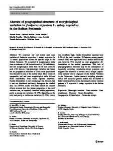 Absence of geographical structure of morphological variation in ...