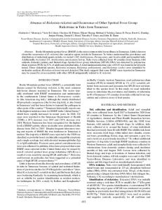 Absence of Rickettsia rickettsii and Occurrence of ... - State of Tennessee