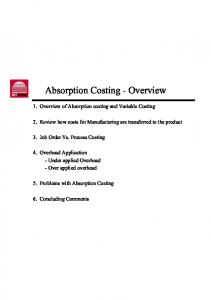 Absorption Costing - Overview