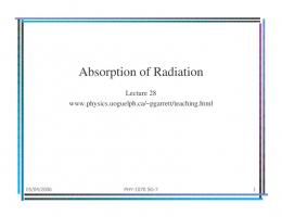 Absorption of Radiation