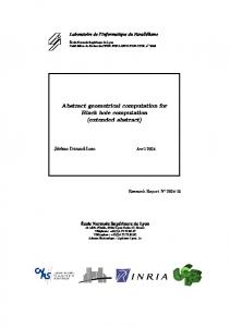 Abstract geometrical computation for Black hole computation ...