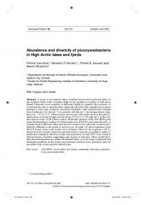 Abundance and diversity of picocyanobacteria in High Arctic lakes and ...