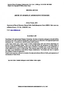 ABUSE OF ANABOLIC ANDROGENIC STEROIDS