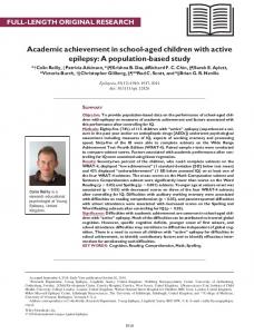 Academic achievement in school‐aged ... - Wiley Online Library