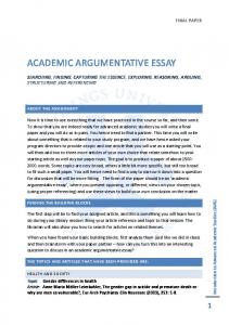 ACADEMIC ARGUMENTATIVE ESSAY - IEI