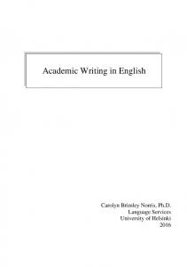 Academic Writing in English