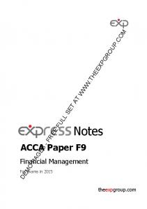 ACCA Paper F9 - The ExP Group