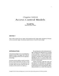 Access Control Models