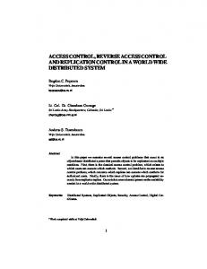 access control, reverse access control and replication control in a ...