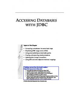 ACCESSING DATABASES WITH JDBC