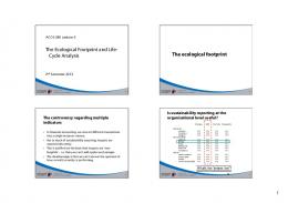 ACCG260 L3 2013 - Ecofootprint and LCA