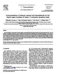 Accommodation of ethanol, acetone and