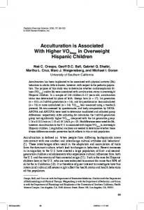 Acculturation is Associated With Higher VO2max in