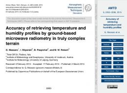 Accuracy of retrieving temperature and humidity profiles