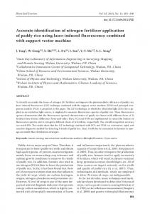 Accurate identification of nitrogen fertilizer application of paddy rice ...