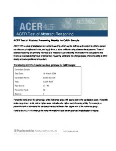 ACER Test of Abstract Reasoning