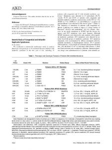 Acknowledgements Reference Genetic Basis of Congenital and ...