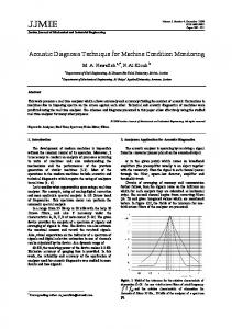 Acoustic Diagnosis Technique for Machine Condition Monitoring