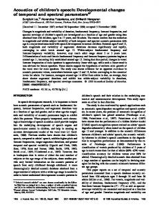 Acoustics of children's speech: Developmental