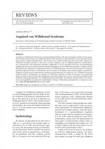 Acquired von Willebrand Syndrome