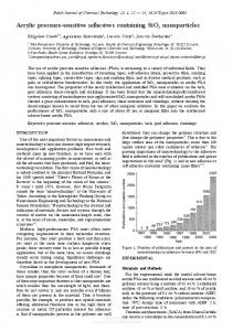 Acrylic pressure-sensitive adhesives containing SiO2 ...