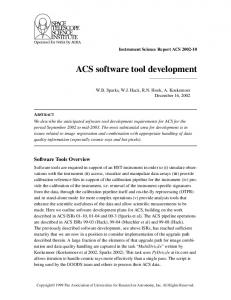 ACS software tool development - STScI