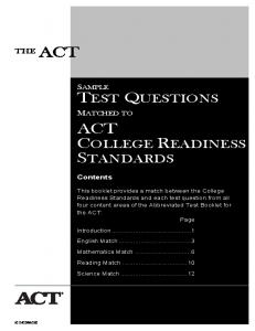 ACT - Sample Test Questions