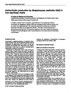 Actinorhodin production by Streptomyces ... - Wiley Online Library