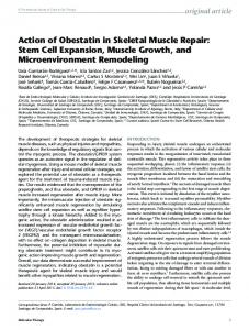 Action of Obestatin in Skeletal Muscle Repair: Stem ... - CyberLeninka