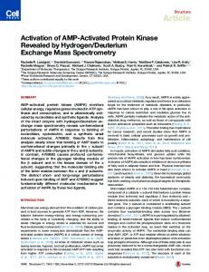 Activation of AMP-Activated Protein Kinase Revealed by ... - Cell Press