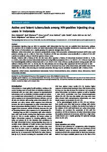 Active and latent tuberculosis among HIV-positive injecting drug users ...