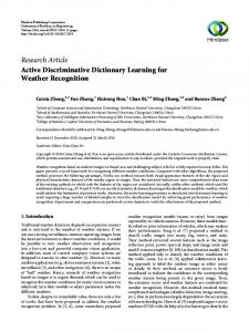 Active Discriminative Dictionary Learning for Weather Recognition