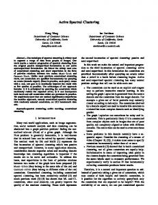 Active Spectral Clustering - CiteSeerX