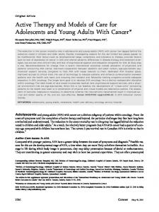 Active therapy and models of care for ... - Wiley Online Library