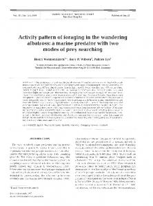 Activity pattern of foraging in the wandering albatross - Inter Research