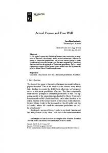 Actual Causes and Free Will - Sciendo