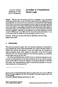 Actuality in Propositional Modal Logic - Springer Link