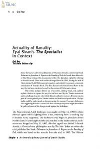 Actuality of Banality - Eyal Sivan