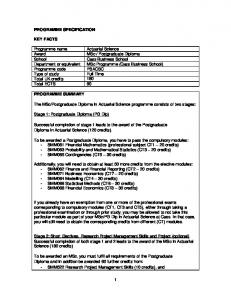 Actuarial Science (MSc) - City University