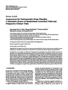 Acupuncture for Posttraumatic Stress Disorder: A Systematic Review