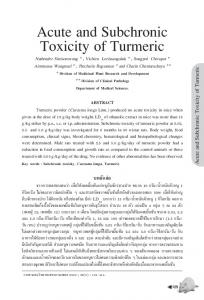 Acute and Subchronic Toxicity of Turmeric - Semantic Scholar