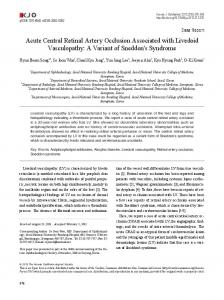 Acute Central Retinal Artery Occlusion ... - KoreaMed Synapse