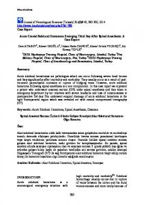 Acute Cranial Subdural Hematoma Emerging Third Day After Spinal ...