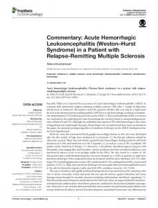 Acute Hemorrhagic Leukoencephalitis - Semantic Scholar