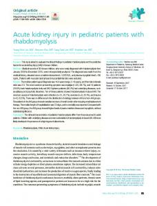 Acute kidney injury in pediatric patients with ... - KoreaMed Synapse