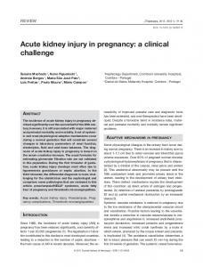 Acute kidney injury in pregnancy: a clinical challenge