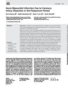 Acute Myocardial Infarction Due to Coronary Artery