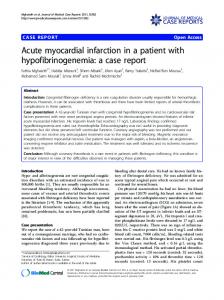 Acute myocardial infarction in a patient with hypofibrinogenemia: a