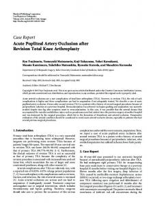 Acute Popliteal Artery Occlusion after Revision Total Knee Arthroplasty