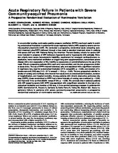 Acute Respiratory Failure in Patients with Severe Community-acquired ...